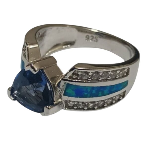 Ethically Sourced Silver Gemstone Wedding Rings For Women, Sz 6 - Picture 1 of 13